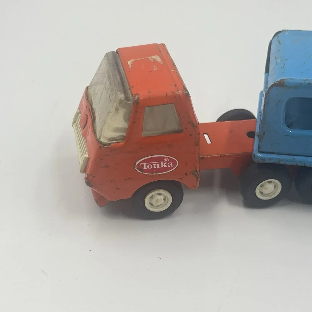 Vintage Buddy L‎ Blue Car Carrier Truck 10 1/2